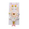 Colar de Pérolas de Sereia e Conjunto de Acessórios de Princesa para Meninas - Conjunto de 5 Peças para Presente de Feriado