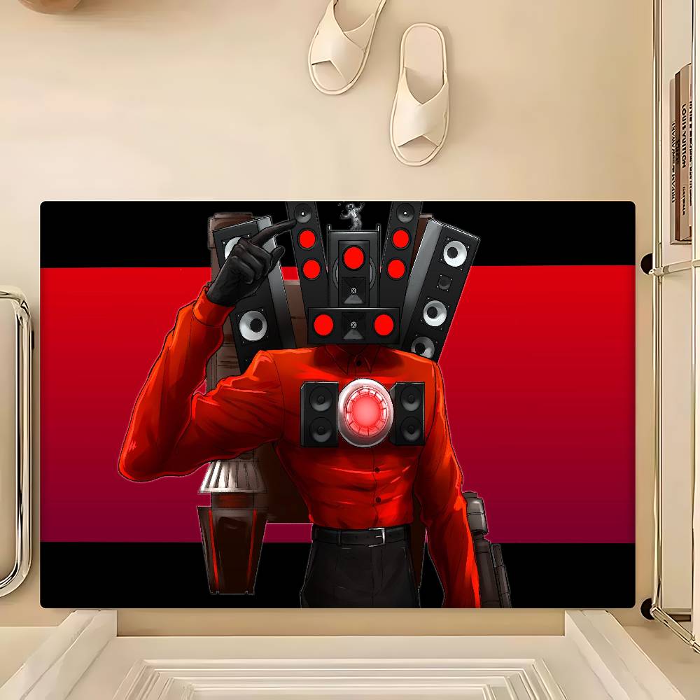 Cartoon S-Skibidi Toilet Floor Mat Rectangle Anti-slip Home Soft Badmat Front Door Indoor Outdoor Mat Welcome Doormat