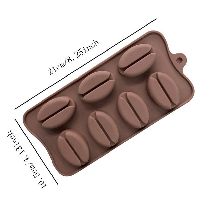 7 Cavity Coffee Bean Silicone Chocolate Mold Plump Baking Cake Decorating Mould