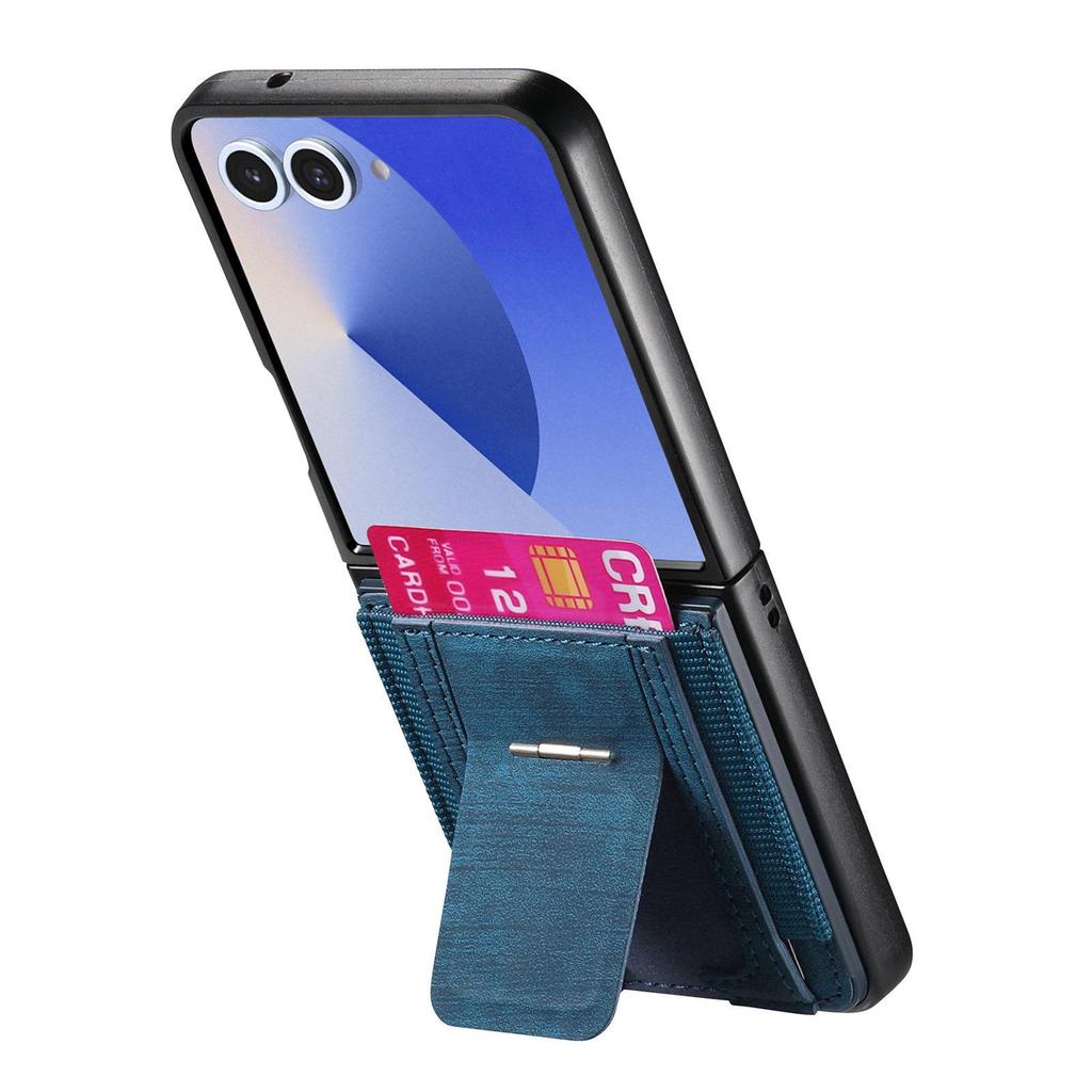 Samsung Z Flip 7/6 Leather Phone Case with Card Slot & Anti-Drop Foldable Screen Protection