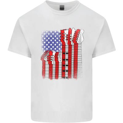 USA Guitar Flag Guitarist Electric Acoustic Kids T-Shirt Childrens