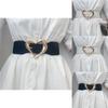 Womens Elegant Pu Wide Waist Belt With Unique Heart Buckle For Fashionable Styles Dress