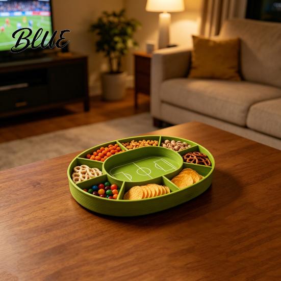 Partitioned Snack Container Football Field Tray, with Multiple Partitions, Durable PETG Party Kids Holder Supply for Watch Parties And Game Day Snacks