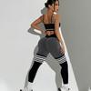 Women's High Waist Seamless Sports Bra & Striped Yoga Pants Set