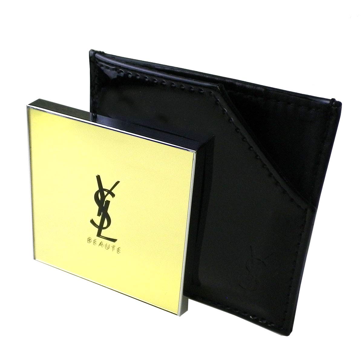 

Зеркало Yves Saint Laurent YSL с логотипом, Черное и Золотое, Защитный чехол, Мини, Маленькое, Портативное, Макияж, Косметика, Эксклюзив для зарубежья