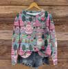 Women's Vintage Knit Button Christmas Print Cardigan Jacket
