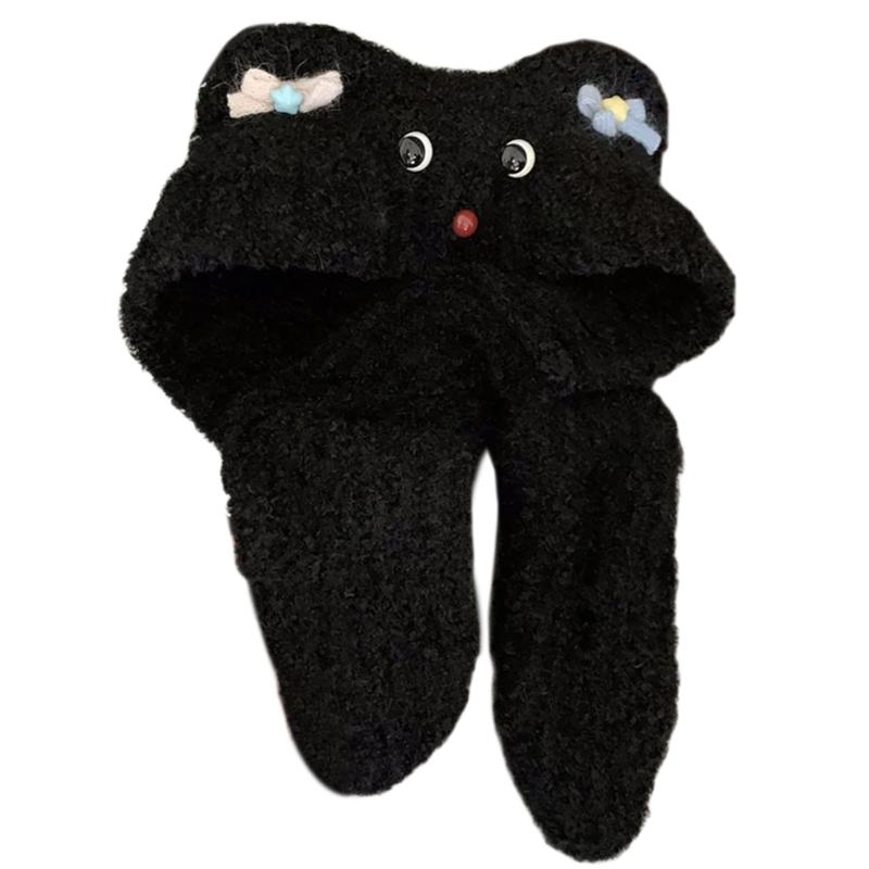 Bear Ears Hat Outdoor Ear Protecting Hat Travel Essential Hat Snowmen Hat for Cold Weather