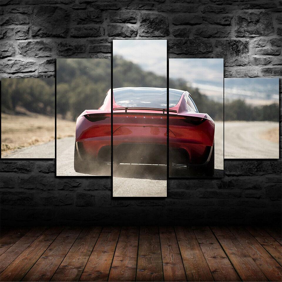 

Красный роскошный родстер, спортивный автомобиль, 5 шт., настенное искусство, холст, постеры, картины для гостиной, домашний декор, фотографии, украшение