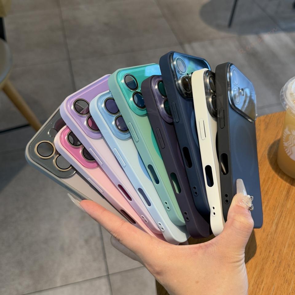 Official Original For Magsafe Magnetic Case For iPhone 17 Air 12 13 14 15 16 17 Pro Max Big Window Glass Lens Protector Cover