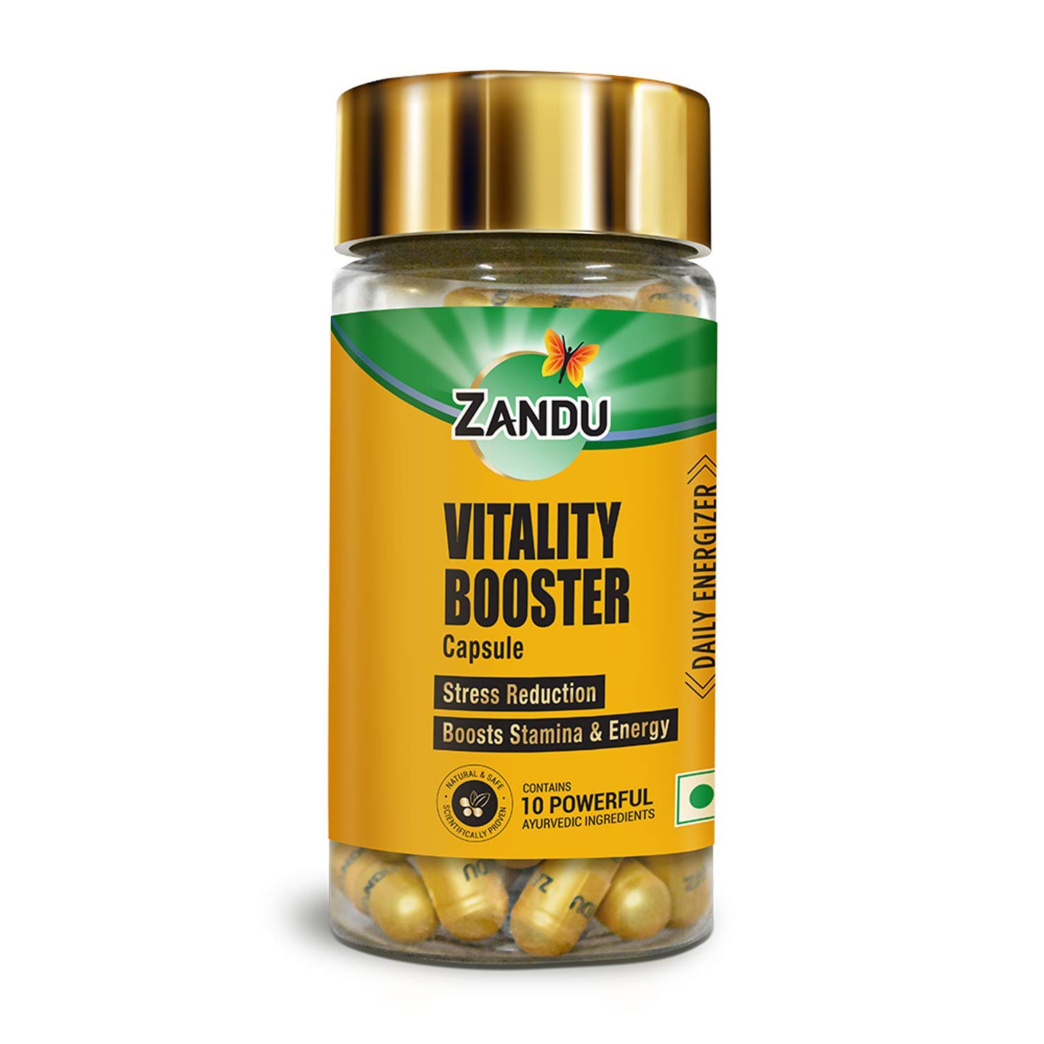 

Zandu Vitality Booster Capsules For Energy Stamina And Active Lifestyle Daily Herbal Supplement 60 Veg Capsules