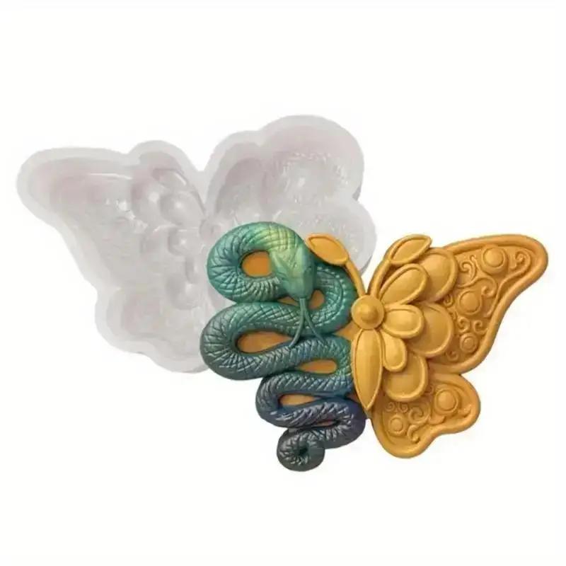 Diy Handmade Creative Flower DIY Halloween Butterfly Candle Mold Skull Snakehead Silicone Baking Molds Accessories Creative Gift