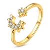 Original Copper Open Ring Star & Moon Foot Claw Heart Adjustable Ring For Women Wedding Birthday Party Jewelry Gift