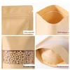 Kraft Paper Stand-Up Frosted Window Self-Sealing Food Bags