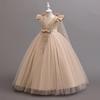 New Long Elegant Dress for Young Girls Flower Girl Princess Dresses White Formal Clothes From 4 To12 Years