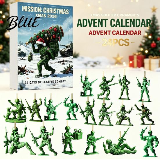 Holiday Keepsake Green with Pcs Day Christmas Calendar 24 Soldiers Advent Countdown Calendar Xmas Party