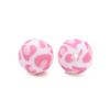 10Pcs 15mm Baby Infant Nipple Appeal Other Chain Clips Dummy Holder Nipple Accessories Pink Love Print Food Grade Silicone Beads
