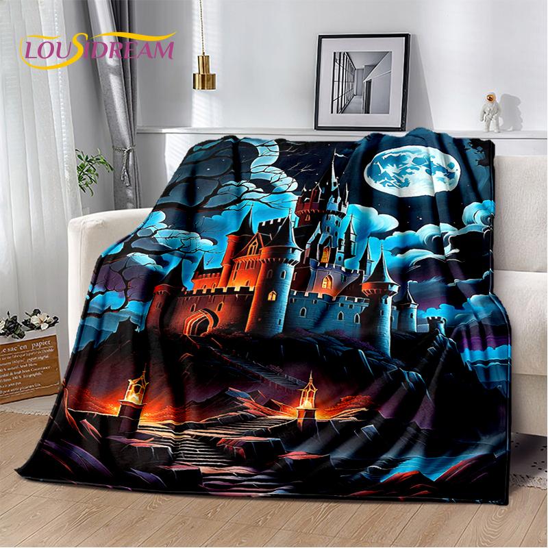 Fairyland Fairy Tale Castle Mysterious Gothic Dream Cartoon Soft Blanket,Soft Throw Blanket for Home Bedroom Bed Sofa Child Gift