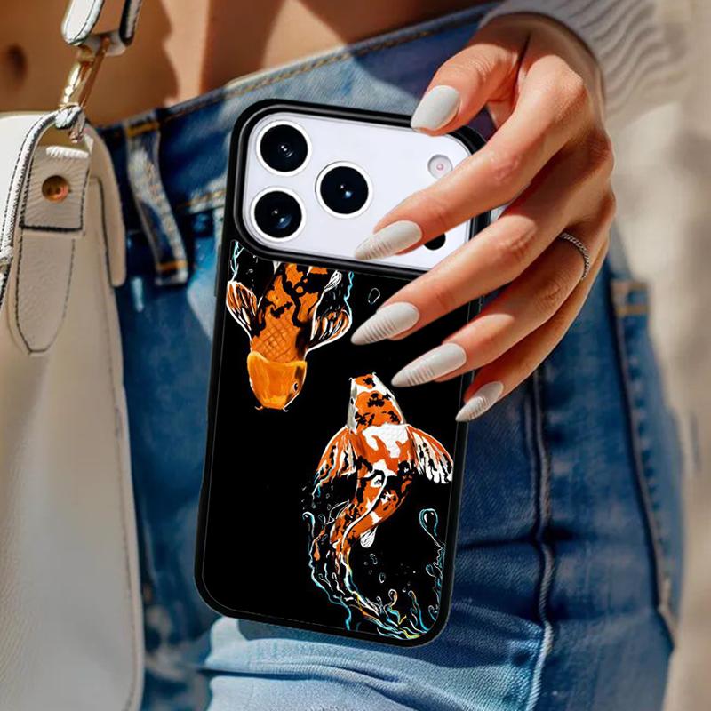 Koi Carp Fish Phone Case For iPhone 17 Air 14 15 13 12 Max Cover For Apple 14 15 16 16e 11 Pro Max Plus