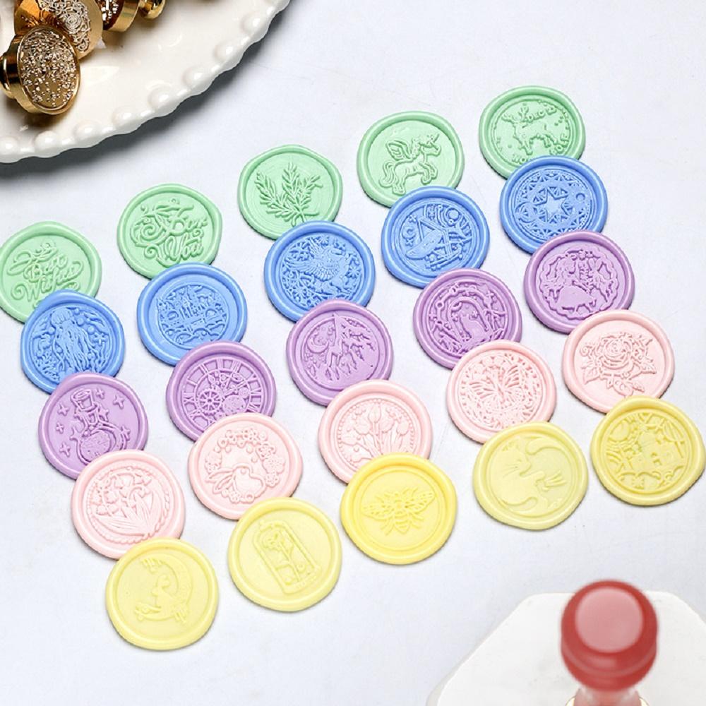 Wax Seal Stamp Retro Sealing Wax Stamp Sky Lotus Rose Pattern Replace Head Flowers Leaf Decorate Gift Sealing Stamp Head HCZ001
