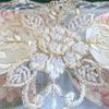 European Square Lace Sequins Embroidered Bead Pendant Premium Placemat Coaster Food Snack Bedroom Balcony Coffee Party Dining Table Pad