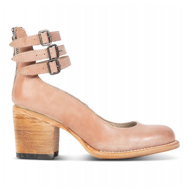 

European and American new shoes rear zipper thick heel high heel square heel shallow buckle shoes 34 абрикосовый