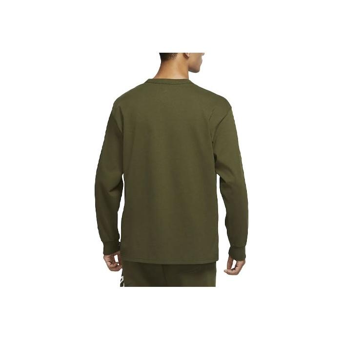 Nike Solid Color Long Sleeve Crew Neck Sweatshirt With Pocket Men Tops Rough-Green DD3875-326