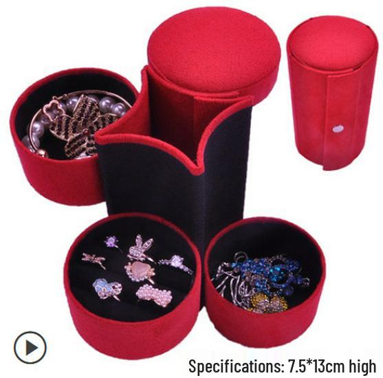 Guanya Portable Women's Jewelry Box - Simple, Ancient Style for Earrings and Rings