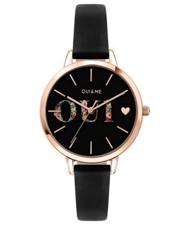 

Oui & Me Fleurette Черный циферблат Кожаный ремешок Кварцевые ME010079 Женские часы