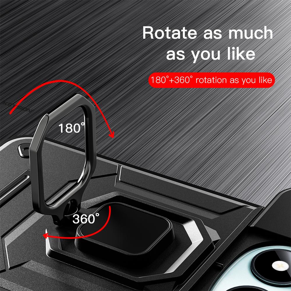 KEYSION Shockproof Case for Xiaomi Redmi Note 15 Pro+ 5G Slide Camera Protection Metal Ring Stand Phone Cover for Redmi Note 15 4G 5G