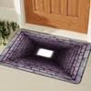 3D Hole Rug Realistic Optical Illusion Rug Funny Bottomless Pit Doormat Absorbent Non-slip Floor Mat for Bathroom Living Room Entryway