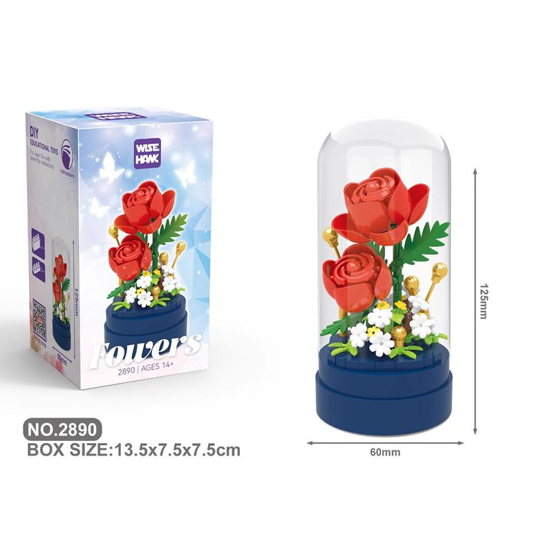 

New product 2890-2898 Small Grain Mother s Day Handmade Gift Assembly Building Block Flower Creative Desktop Ornaments No box