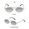 Classic Small Steampunk Sunglasses Oval Luxury Brand Double Bridge Shades Metal Frame Punk Eyewear For Women