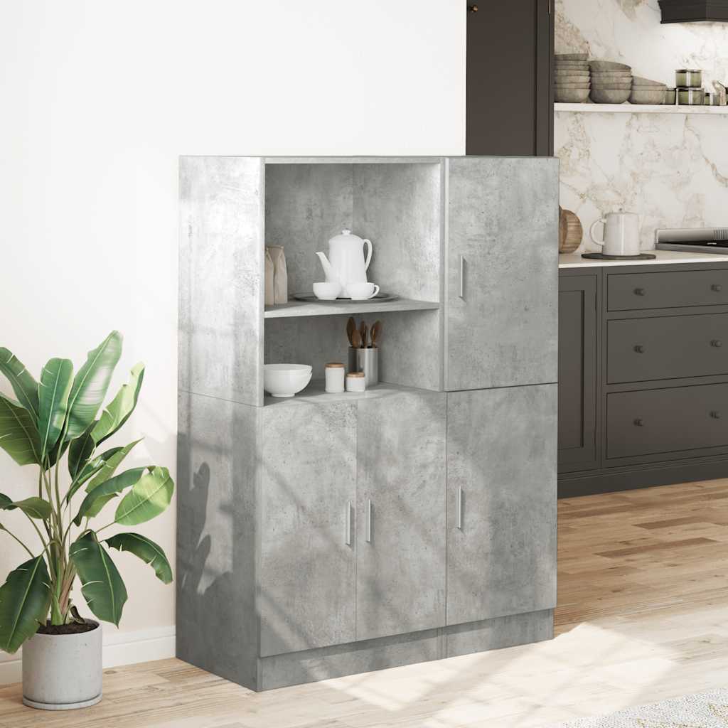 Vidaxl Set of 2 Kitchen Cabinets, Concrete Grey