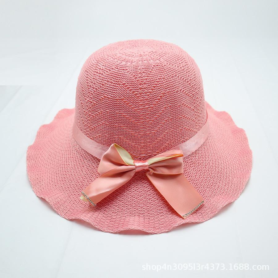 Summer straw hat big brim fashionable flower sweet seaside vacation beach breathable sun protection sun hat women's