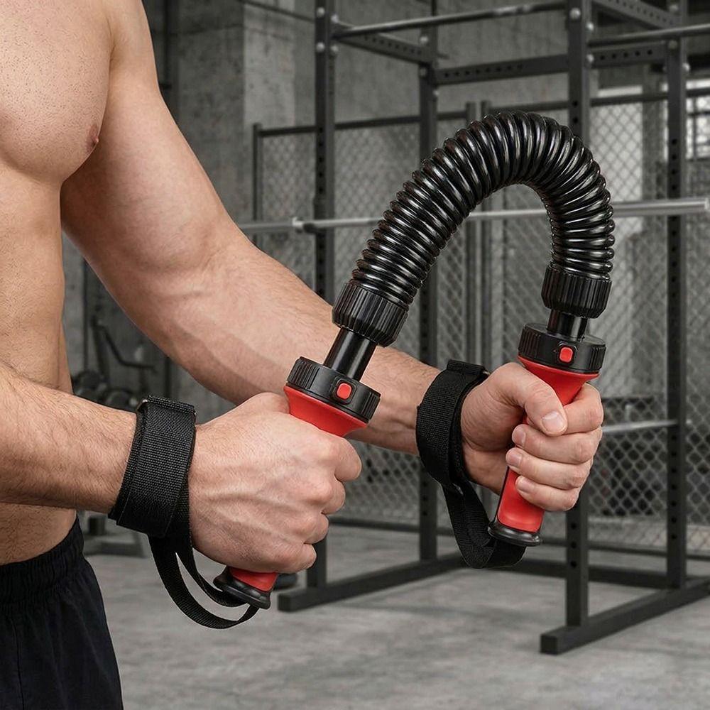 Ergonomic Fitness Spring Arm Strengthener Adjustable Spring Power Twister Bar  Indoor Home Fitness