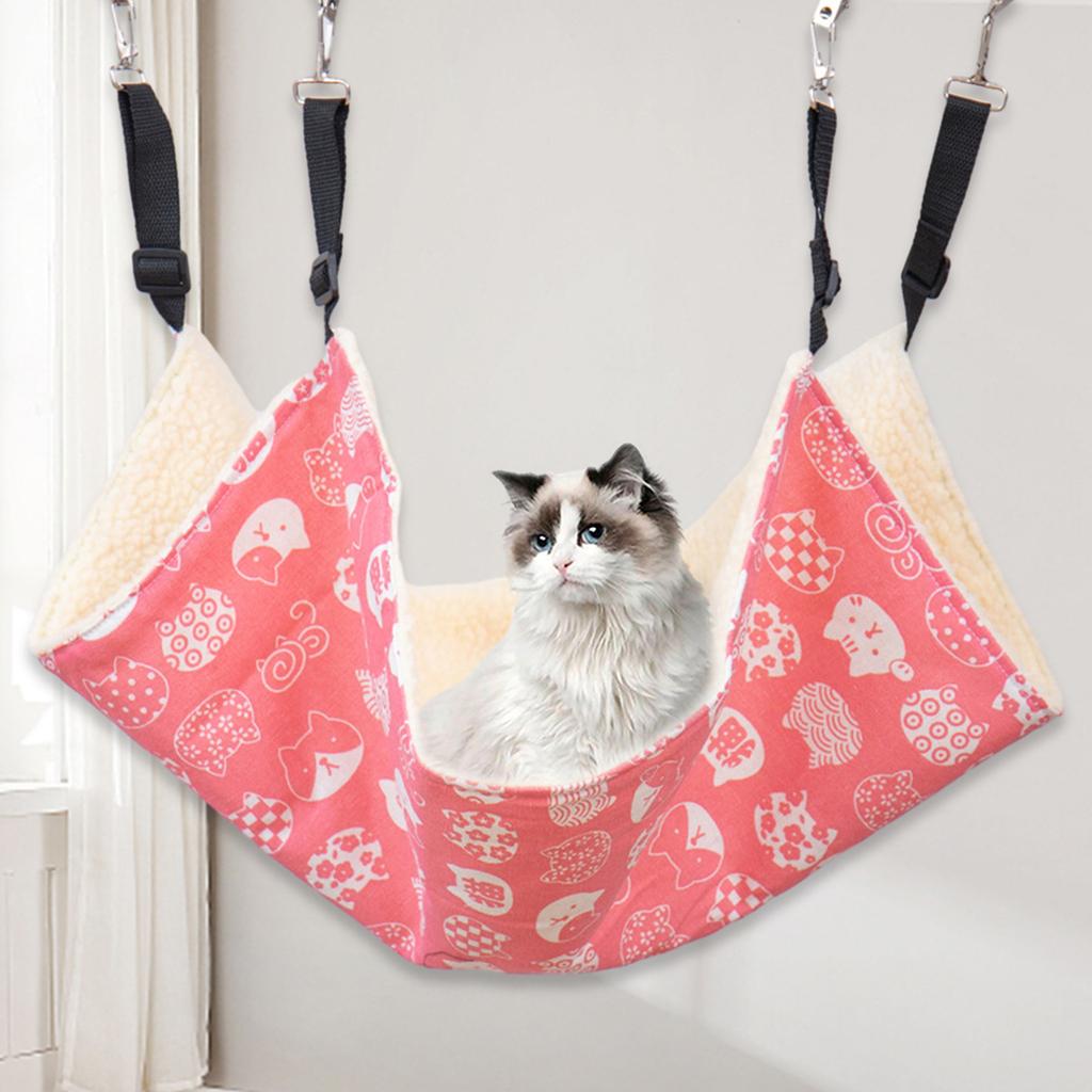 Cat Hammock Bed with Adjustable Straps Hanging Soft Pet Bed for Indoor Cats Pet Cage Accessories Small Dogs Chinchilla Hamster