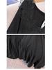 Plus Size Elegant Knit Dress for Women (130-300 Jin) - Embroidered Inlay with Large Hem, Perfect for Spring and Autumn
