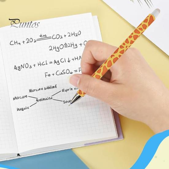 Smooth Writing Instrument 3 Pcs Erasable Gel Pens Cartoon Animal Rollerball 0.5mm Ink Pen Black Refillable for Girls Boys Office School Supplies
