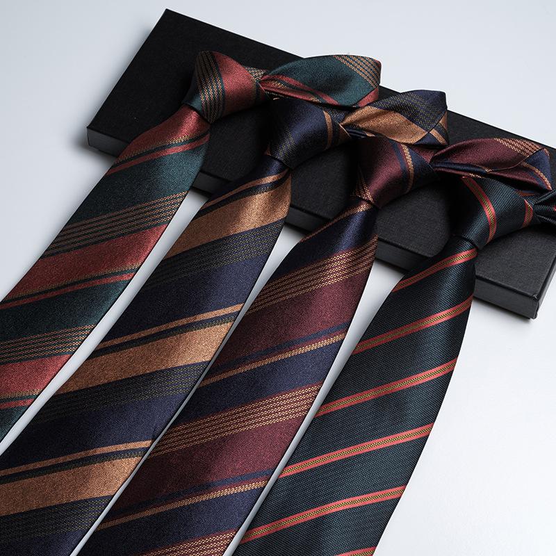 Pattern Tie Men'S, High-End Conference And Banquet Photography Personality Green Stripe Business Long Hand Tie