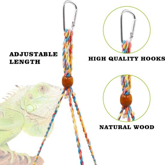 Reptile Hammock Hand Woven Strong Load-bearing Gecko Lizard Swing Toy Round Bearded Dragon Swing Hanging Bed