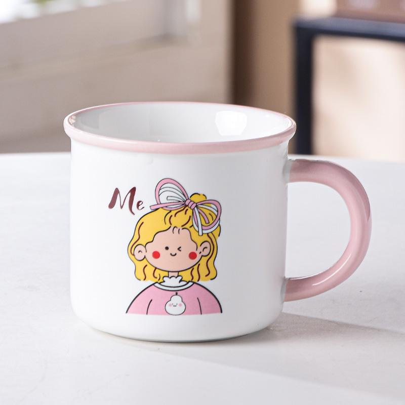 Retro High Value Ceramic Cartoon Cup Home Office Water Cup Cute Men and Women Coffee Cup Mug Gift
