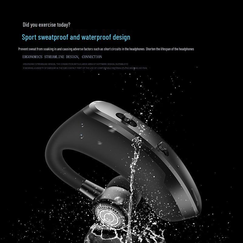 V9 Bluetooth Headset, Upgraded Version with Voice Control, Business Car-Mounted Ear-Hook Stereo.