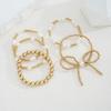 Bow Bracelet for Women Stackable Gold Bowknot Ribbon Beaded Bracelet Sets