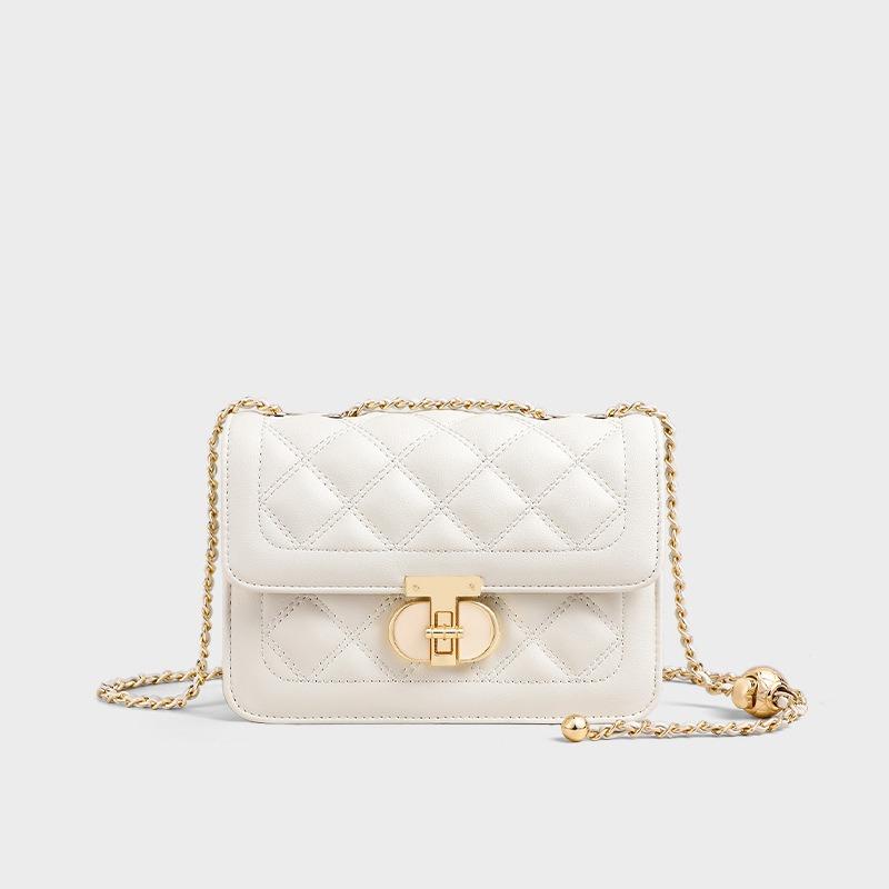 Bag Women's New Summer Leather Women's Bag Messenger Bag Chain High-end Shoulder Small Square Bag