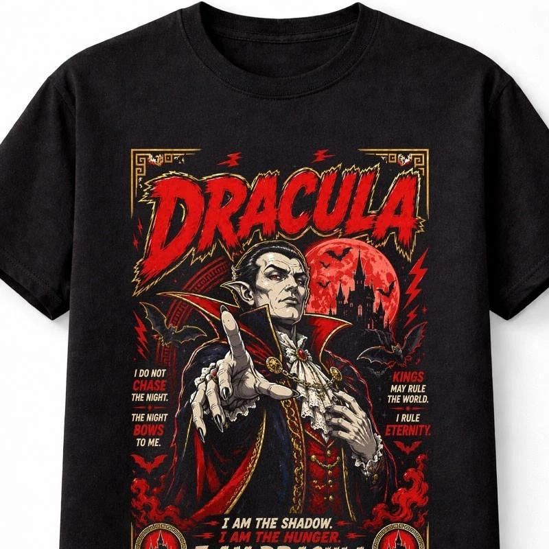 Dracula Vampire Gothic Horror Classic Monster Graphic Unisex TShirt S