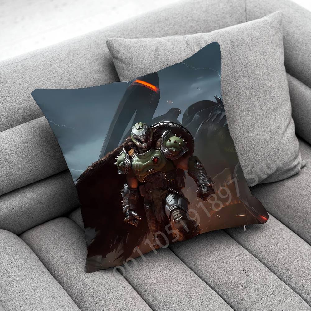 Game D-Doom Slayer Throw Pillow Case For 55x55cm 40x40cm 45x45cm 50x50cm 30x30cm Square Office Pillowship Cover
