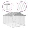 VidaXL Outdoor Dog Kennel with Silver Roof 3x4.5x2.5 M 3190487