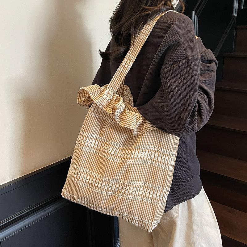 Fashion Casual Canvas Bag Wind Lazy Small Relaxation Tote Bag Shoulder Bag