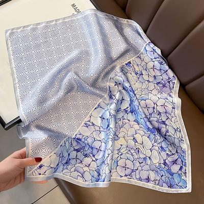 Fashion 100% Nature Mulberry Real Silk Square Scarf Women Female Foualrd for Lady Small Scarves Shawl Bandana Hijab Pashmina
