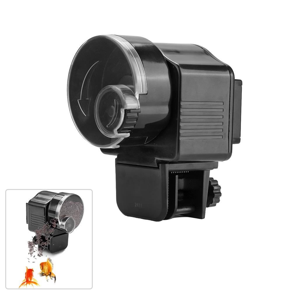 Heim-Aquarium Fischbecken Automatischer Futterautomat Timer Schwarz